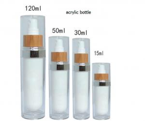 China 100G Cosmetic Glass Bottles Wood Jar With Bamboo Lid Personal Care  on sale