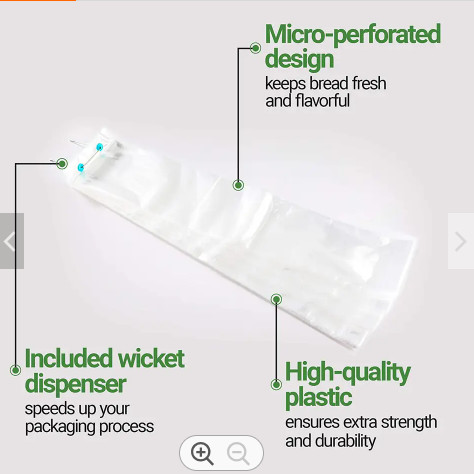 Breathable Micro Perforated Plastic Bread Bag For Fruit Recycling Customized
