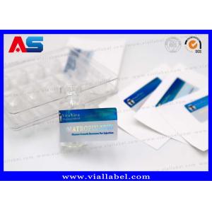 Small Bottle Hcg Adhesive 2ml Vial Label Metallic Blue Color Pharmacy Usage
