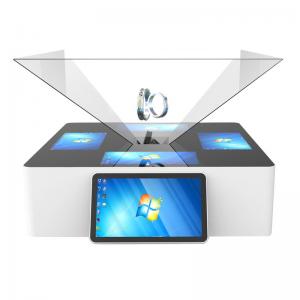 China 180° 270° 360° 3D Holographic Display Interactive Touch Pyramid Jewelry Kiosk For Mall on sale