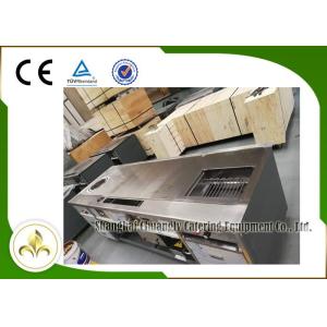 Cheap Rectangle Teppanyaki Grill Table , 2.2 Meter Induction Soup Stovetop Barbecue Grill for sale