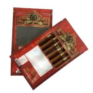 Custom Cigar Packaging Bag Tobacco PE Three Side Seal Bags With Window