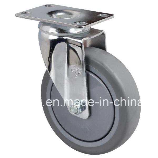 Grey 3" 110kg Plate Swivel TPE Caster Z5713-57 for Caster Application in Grey