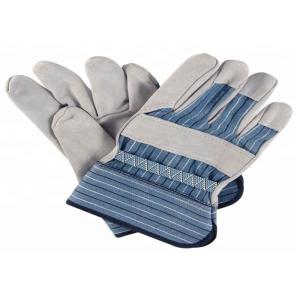 Wear Resistant Leather Safety Work Gloves Elastic Closure Sewn Inside