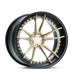 China factory Customized brushed grey or bronze luxury 2 piece staggered alloy forged wheel rims on sale