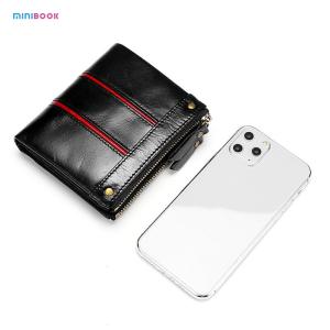 Vintage Style Minibook Men's Wallet with Zipper Closure and Hasp Closure 11.5*10