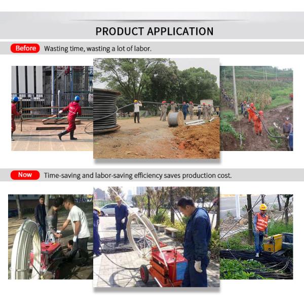 Laying Power Fiber Optic Cable Tools Pulling Winch Gas Cable Hauling Machine