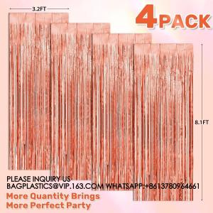 Backdrop For Party Decorations, Foil Fringe Backdrop Curtains, Tinsel Streamers