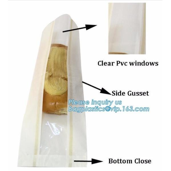Quality Food Grade Bread Paper Bag with Clear Window,Wholesale sharp bottom kraft paper greaseproof bread food pulp bag,bagplast wholesale