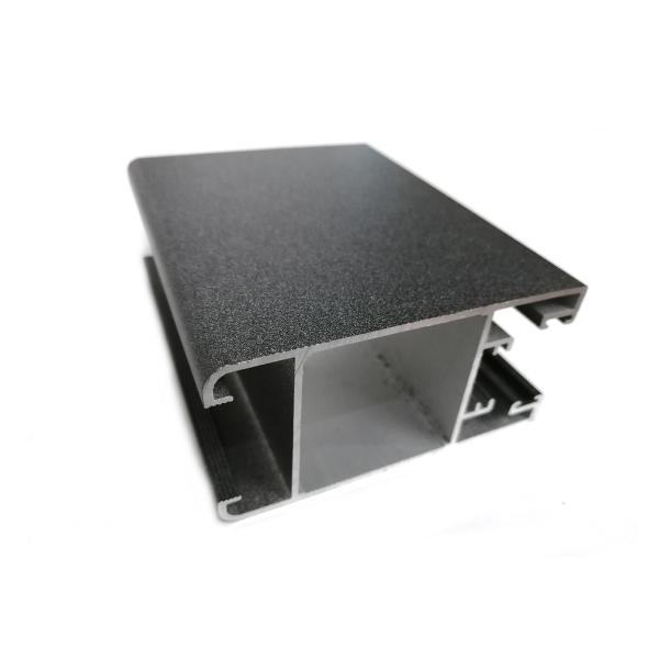Quality Black Sand Blasting Powder Coated Aluminium Extrusions Profile For Windows Frame 6063 T3-T8 wholesale