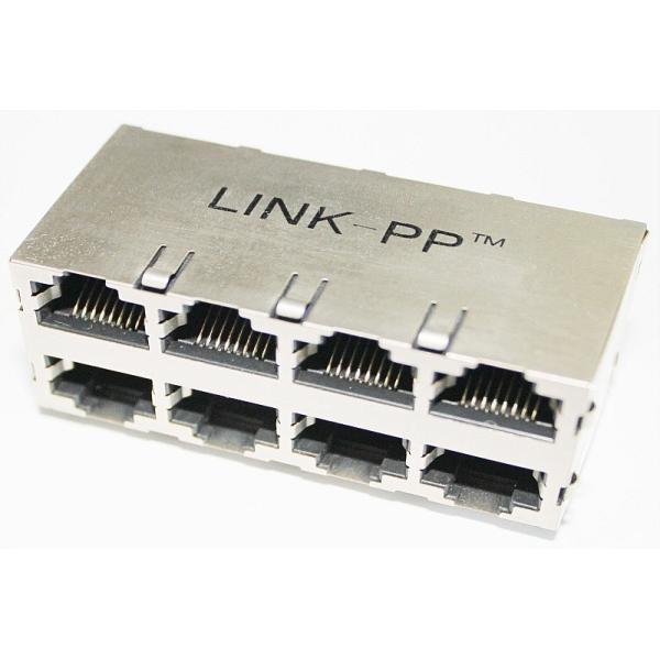 Quality 2 x 4 Port Female ,Stacked RJ45 10 / 100 / 1000 Base Metal Networking SDH RJ45 P59-1GG-1DV9 wholesale