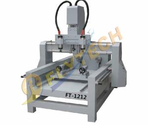 Cheap 4 Axis Double head CNC Router machine with double rotary axis for sale