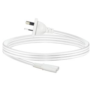SAA to IEC C7 Power Cord 2-Pin AU Plug 1M White ROHS Certified