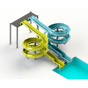 Park Resort Two Circle Custom Water Slide Spiral Curve Style For Fun