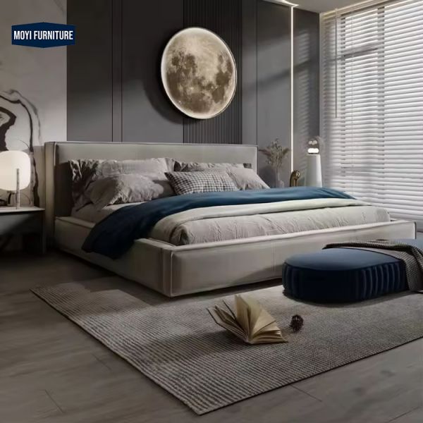 Modern Luxury Hotel Bed Solid Wood Frame Black Gold Panel Type Plywood Japanese Classic Double Designs Set Foshan Fabric House