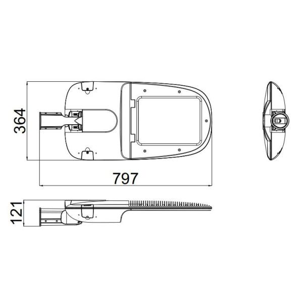 Quality 3030 Cree Chips Dimmable LED Street Lights IP66 Horizontal Type 5 Years Warranty wholesale