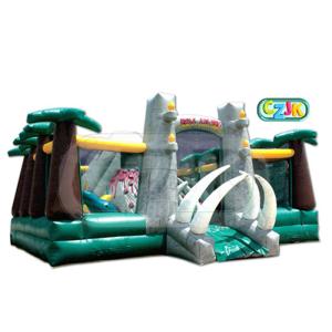 Dinosaur Jurassic Themed Inflatable Bounce House Combo Adventure Amusement