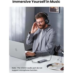 USB C Hub, 10-in-1 USB-C Dongle with 4K-HDMI & VGA Dual Monitor,1Gbps Ethernet