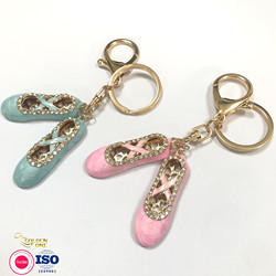 Enamel Personalized Metal Keychain Round Double Sided Chrome Plated Circle