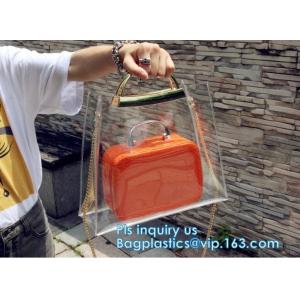 customized clear pvc tote bag handbag, Trendy Lady Handbags with Zipper Handle