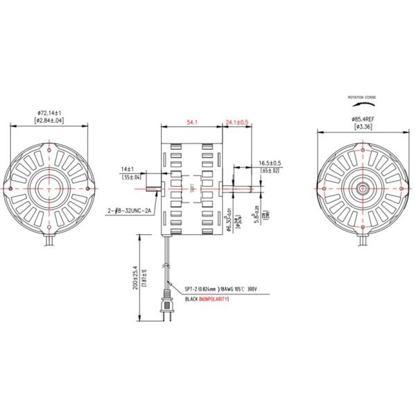 3.3 inch Customized Asynchronous Shaded Pole Motor Bathroom Fan Motor 26W