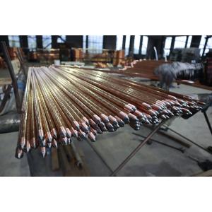 Cheap High Elongation Pointed Head Copper Coated Steel Earth Rods with Two Threads for sale