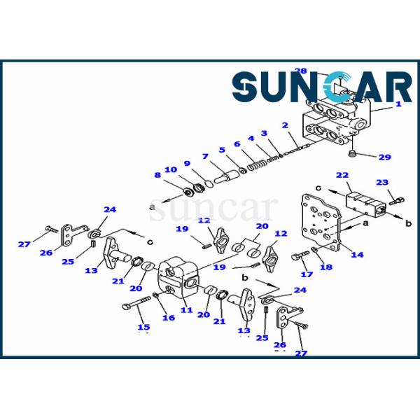 Overseas Version Excavator 702-16-01430 Pilot Control Valve Seal Repair Kit For PC200LC-6 PC200-6 Komatsu