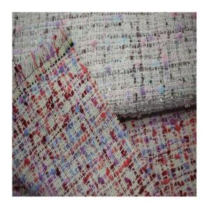 Cheap 2024 New Factory Wholesale Spot Color Multi-coat Tweed Woolen Polyester Fashion Decorative Fabric for Bag Women's Coat Clothing for sale