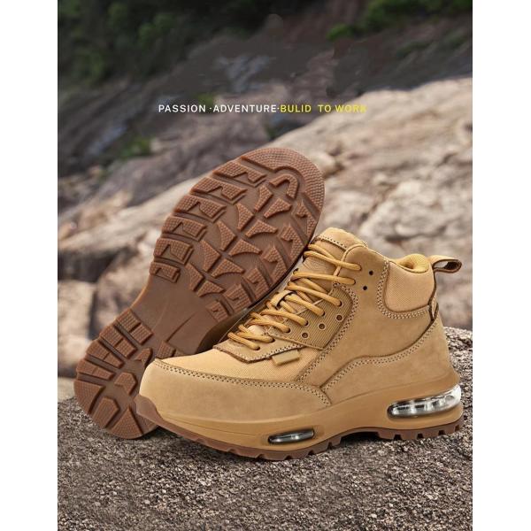 Quality Air-cushion Sole Safety Work Boots In Khaki Oxford Fabric For Maximum Protection wholesale