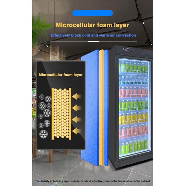 Fan Cooling Swing Door Beverage Display Cooler / Supermarket Refrigerator
