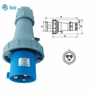 Current 63A 125A Industrial Plug Socket Panel Mounting Type 3 Pins(2P+E) IP67