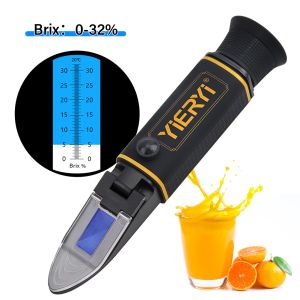 Handheld Digital Refractometer with 0–32% Brix Range Optical Measurement and No