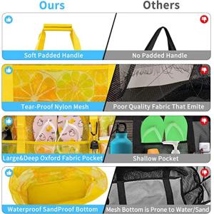 Custom Pattern Printing Extra Large Beach Bags Waterproof With 9 Pockets