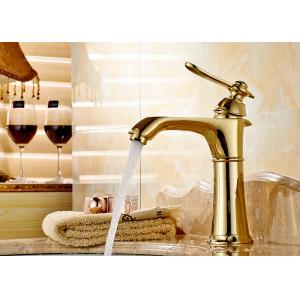 China Luxury Style Gold Bathroom Faucet ROVATE Special Three Layers Construction on sale