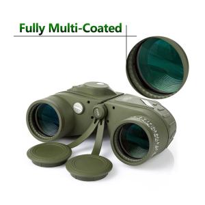 Porro 10x50 Binoculars Bak4 Prism Telescope With Rangefinder Equipment