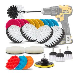 25Pcs Car Cleaning Drill Brush Set 1.5kg Buffing Sponge Pads M10