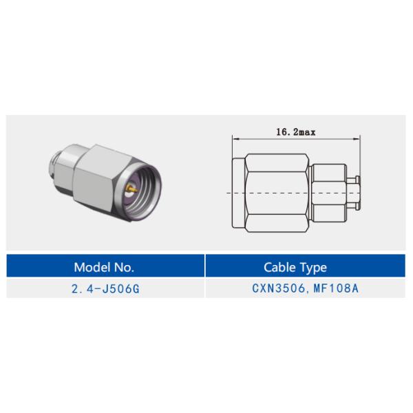 2.4 Millimetre Wave Male Stainless Steel Material RF Connector for CXN3506/MF108A Cable