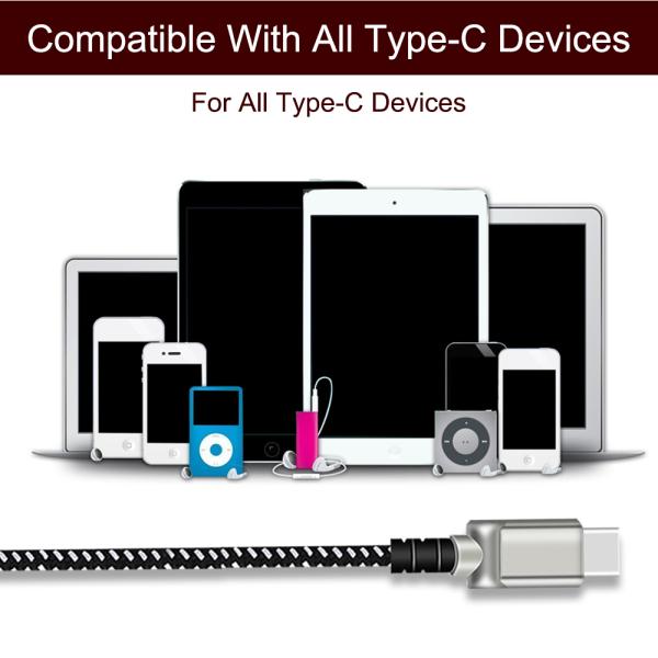 Mobile Phone Type C Led Usb Sync Cable High Speed Fashionable Nylon Braided