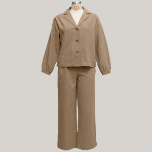 Linen Fabric Formal Stylish Womens Suits Slim Fit Two Pieces Stylish Loungewear