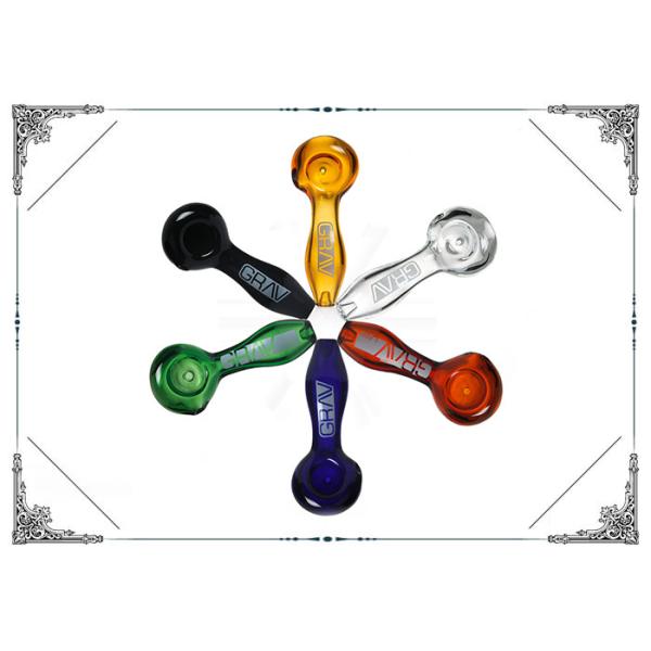 Quality Spoon Pipe Mix Color Grav Hand Blown Glass Pipe 4 Inches Hand Tobacco Pipe wholesale