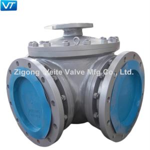 DN250 Pipeline Ball Valve Bare Stem L Type Three Way 16 Inch