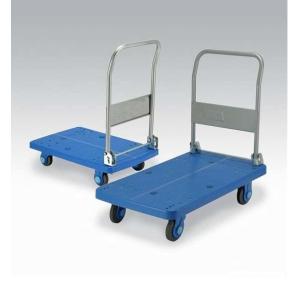 China One layer 150 KG Plastic and Blue Platform Hand Trolley for Warehouse Storaging on sale