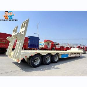 3 / 4 Axles low bed trailer low loaders for construction machinery transport