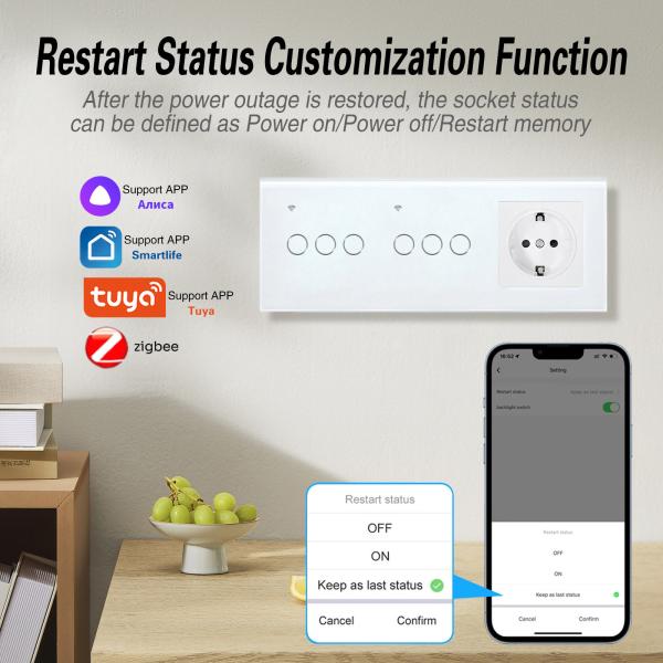 Electric Smart Switch And Socket On Off Plug In Switch For APP TuYa Smart ,