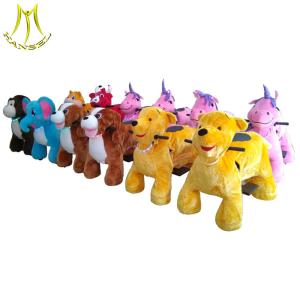 China Hansel shopping mall animal large plush ride toy on wheels plush animal electric scooter on sale