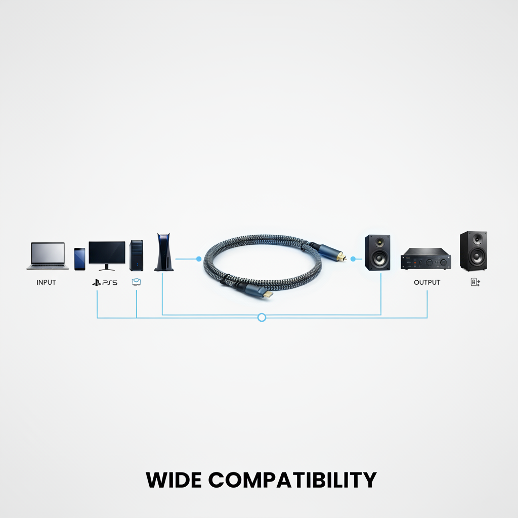 Optic Audio Cable USB-C to Toslink PVC Jacket Braid 8K Resolution 4.0mm Male-to