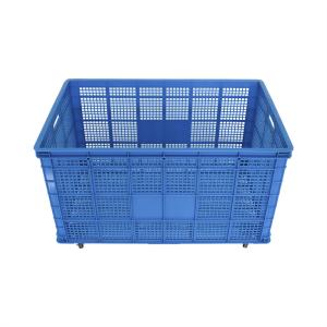 Foldable Orange Plastic Crates for Vegetables and Fruits Stack Nest Reusable