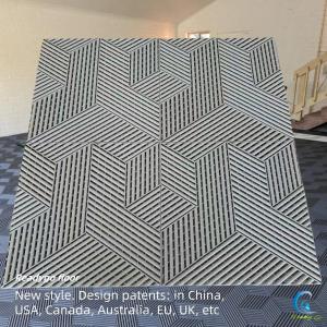 Heavy Duty 18mm Black Patent 3D RIB Texture PP Garage Floor Tiles For Home Or