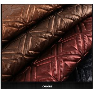 PVC Large Squares Grain Pattern Synthetic Artificial Leather Fabric for Handbags