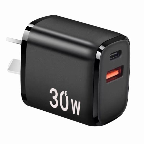 30W Durable Dual Port QC PD 3.0 Power Adapter Double Fast Plug USB C Wall Charger Usb Charging Block for I Phone